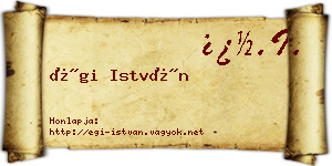 Égi István névjegykártya